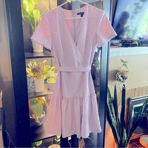 French Connection wrap dress size 6 lilac purple with ruffle base and tie